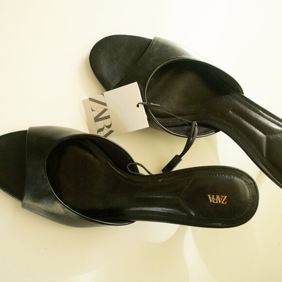 ZARA Patent Leather Sandals — Black — Size 41 — BRAND NEW - Picture 5 of 7